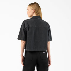 Women's Cropped Denim Work Shirt | Dickies online