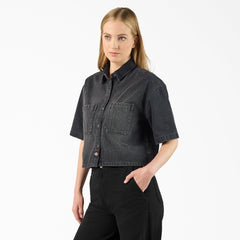 Women's Cropped Denim Work Shirt | Dickies online