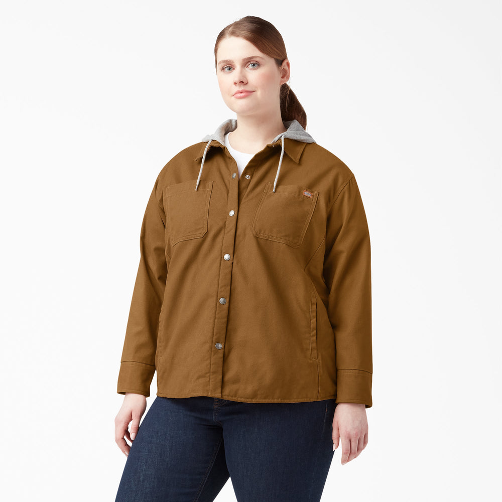 Women's Plus Duck Hooded Shirt Jacket | Dickies online