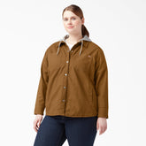 Women's Plus Duck Hooded Shirt Jacket | Dickies online