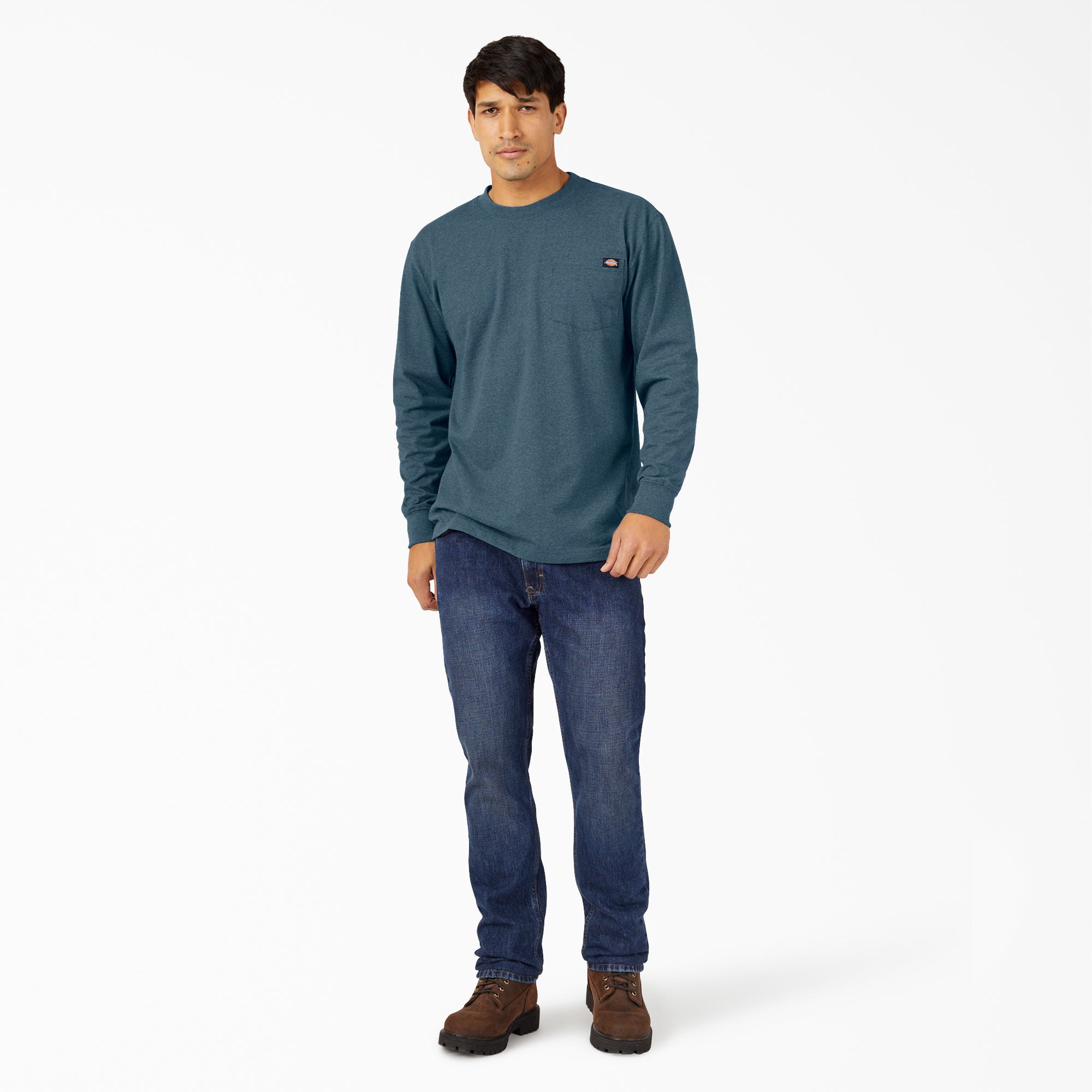 Heavyweight Heathered Long Sleeve Pocket T-Shirt | Dickies for sale