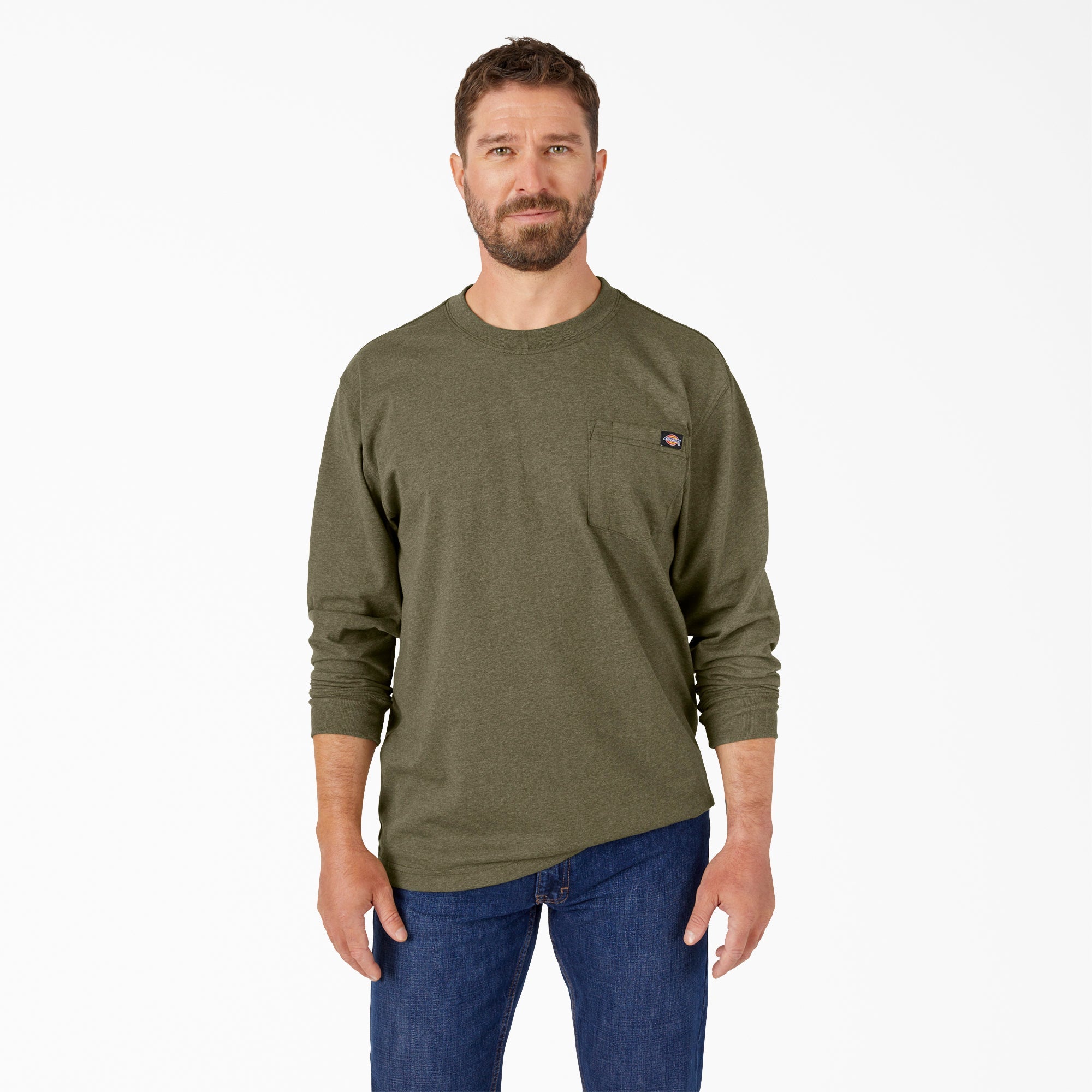 Heavyweight Heathered Long Sleeve Pocket T-Shirt | Dickies for sale