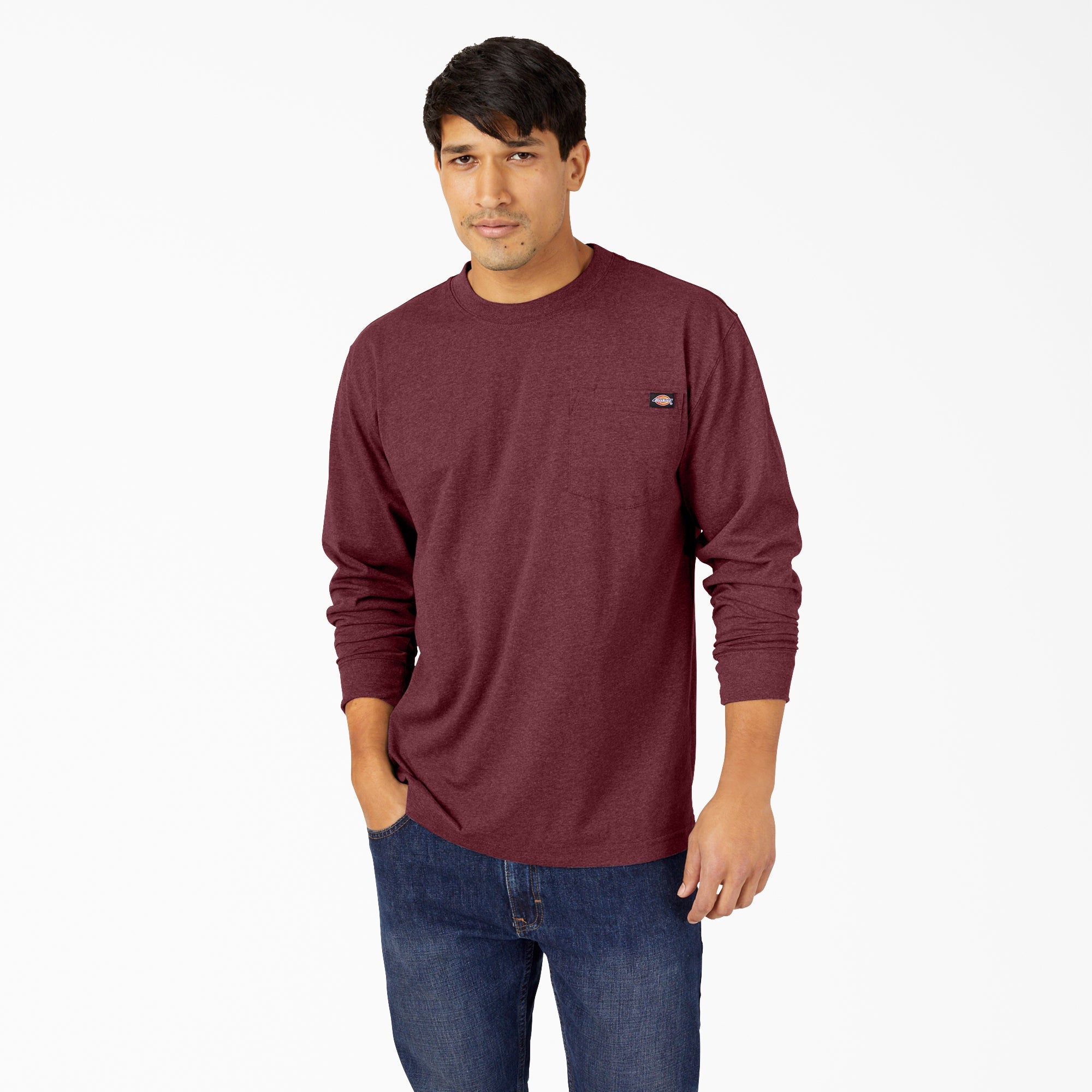 Heavyweight Heathered Long Sleeve Pocket T-Shirt | Dickies for sale
