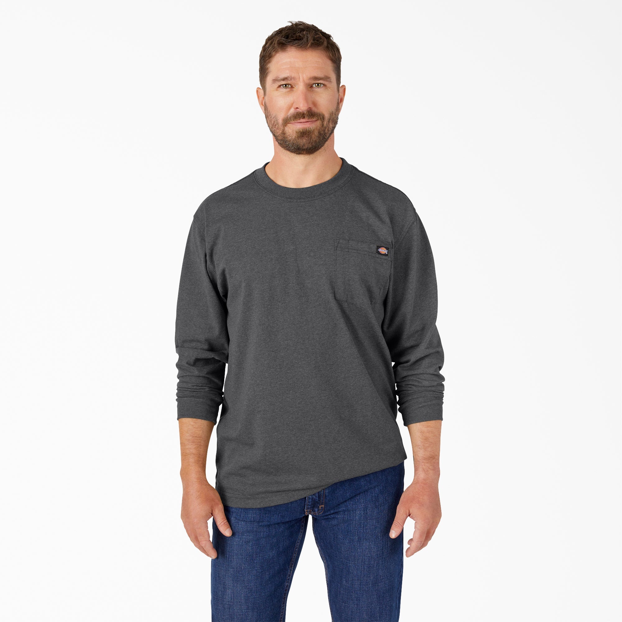 Heavyweight Heathered Long Sleeve Pocket T-Shirt | Dickies for sale