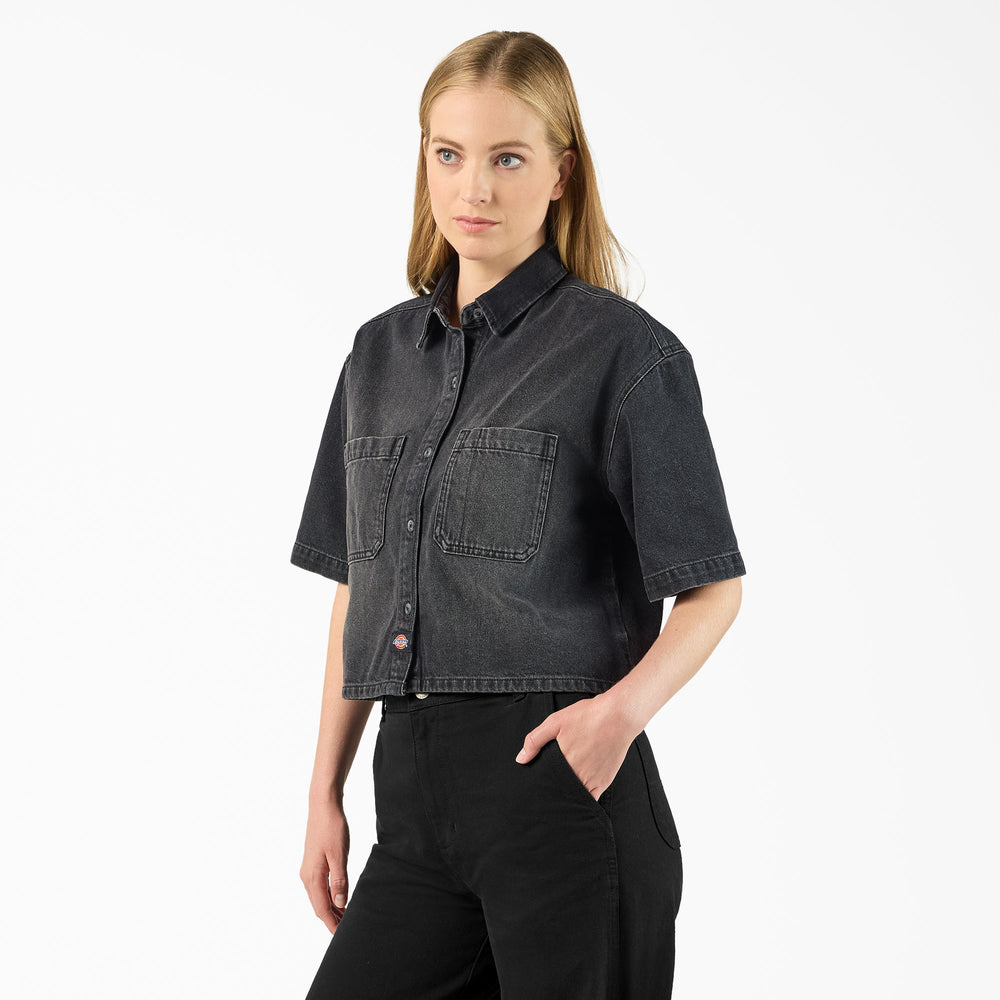 Women's Cropped Denim Work Shirt | Dickies online
