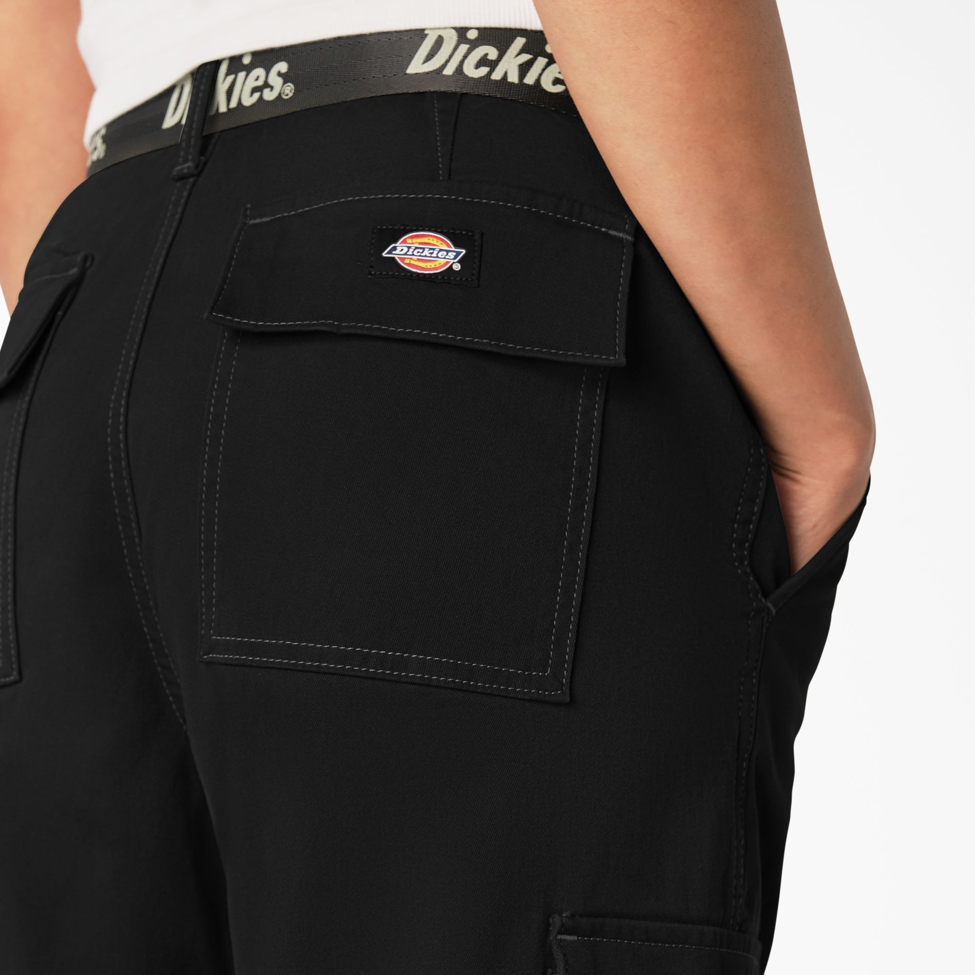Women's Relaxed Fit Contrast Stitch Cropped Cargo Pants | Dickies discount