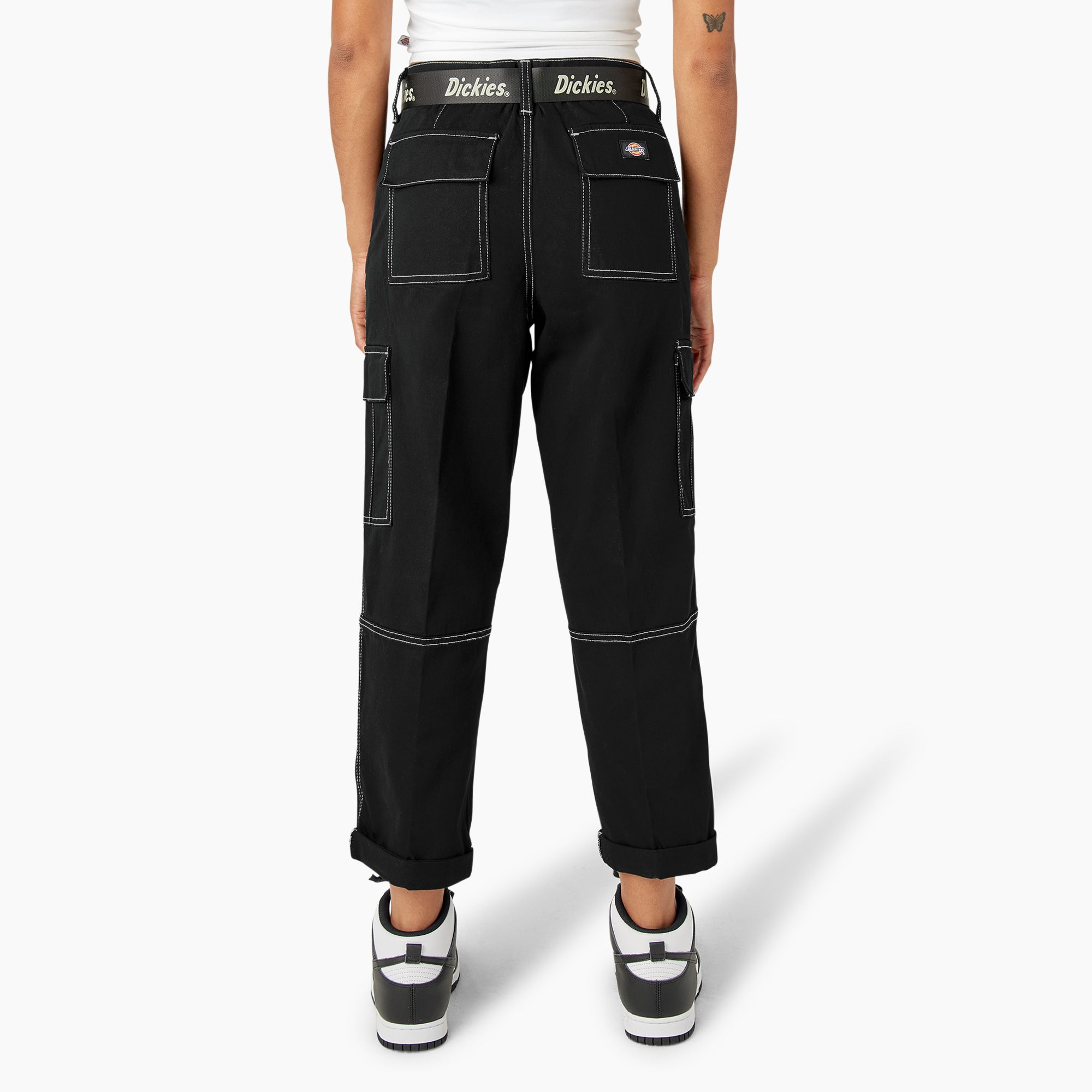 Women's Relaxed Fit Contrast Stitch Cropped Cargo Pants | Dickies discount