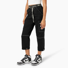 Women's Relaxed Fit Contrast Stitch Cropped Cargo Pants | Dickies discount