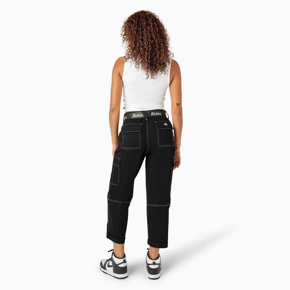 Women's Relaxed Fit Contrast Stitch Cropped Cargo Pants | Dickies discount
