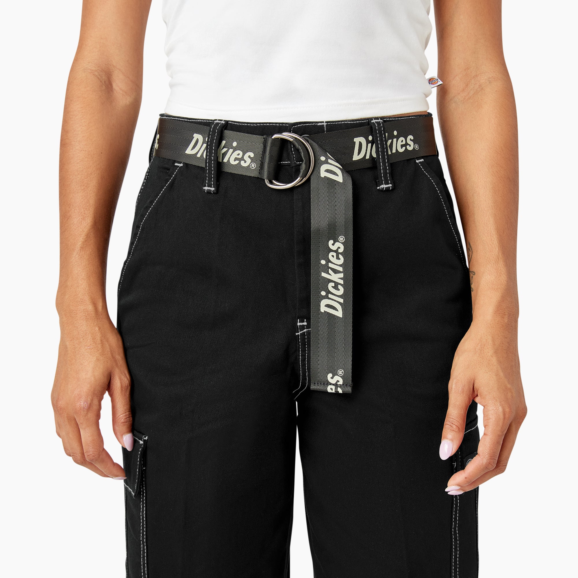 Women's Relaxed Fit Contrast Stitch Cropped Cargo Pants | Dickies discount