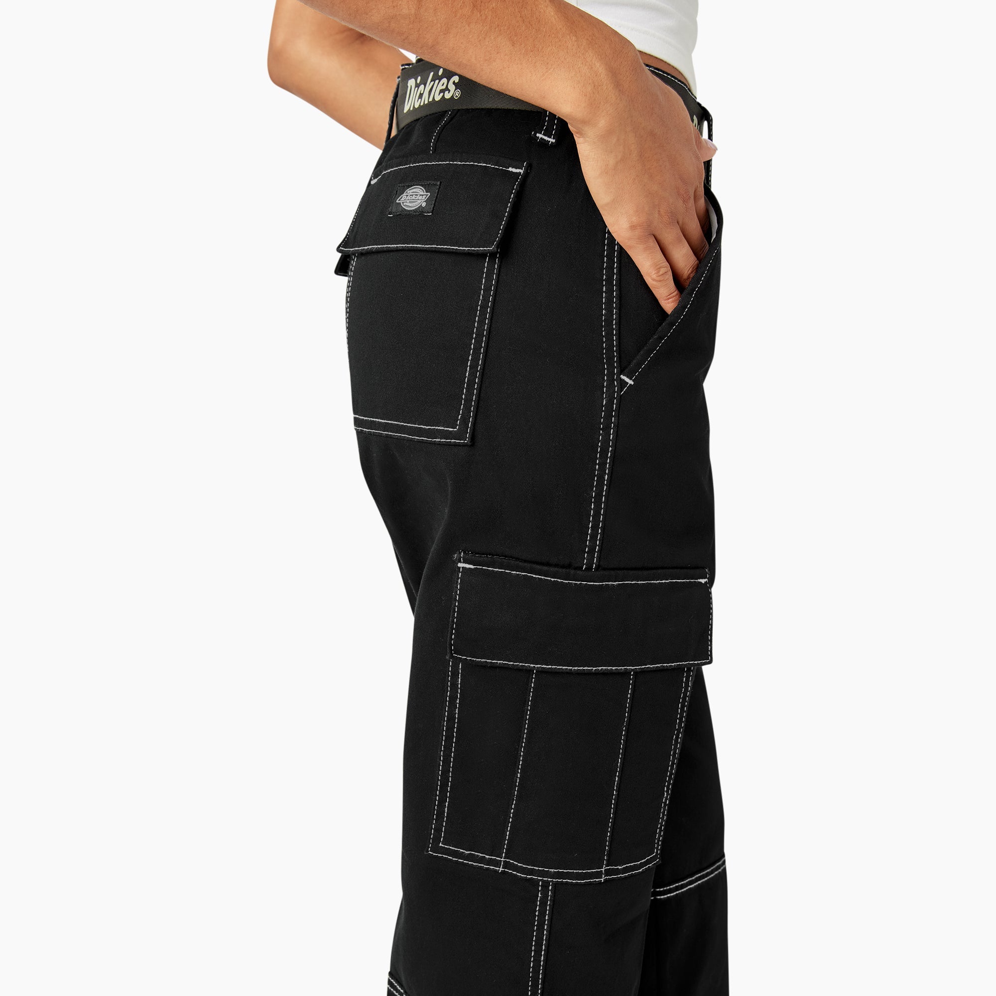 Women's Relaxed Fit Contrast Stitch Cropped Cargo Pants | Dickies discount