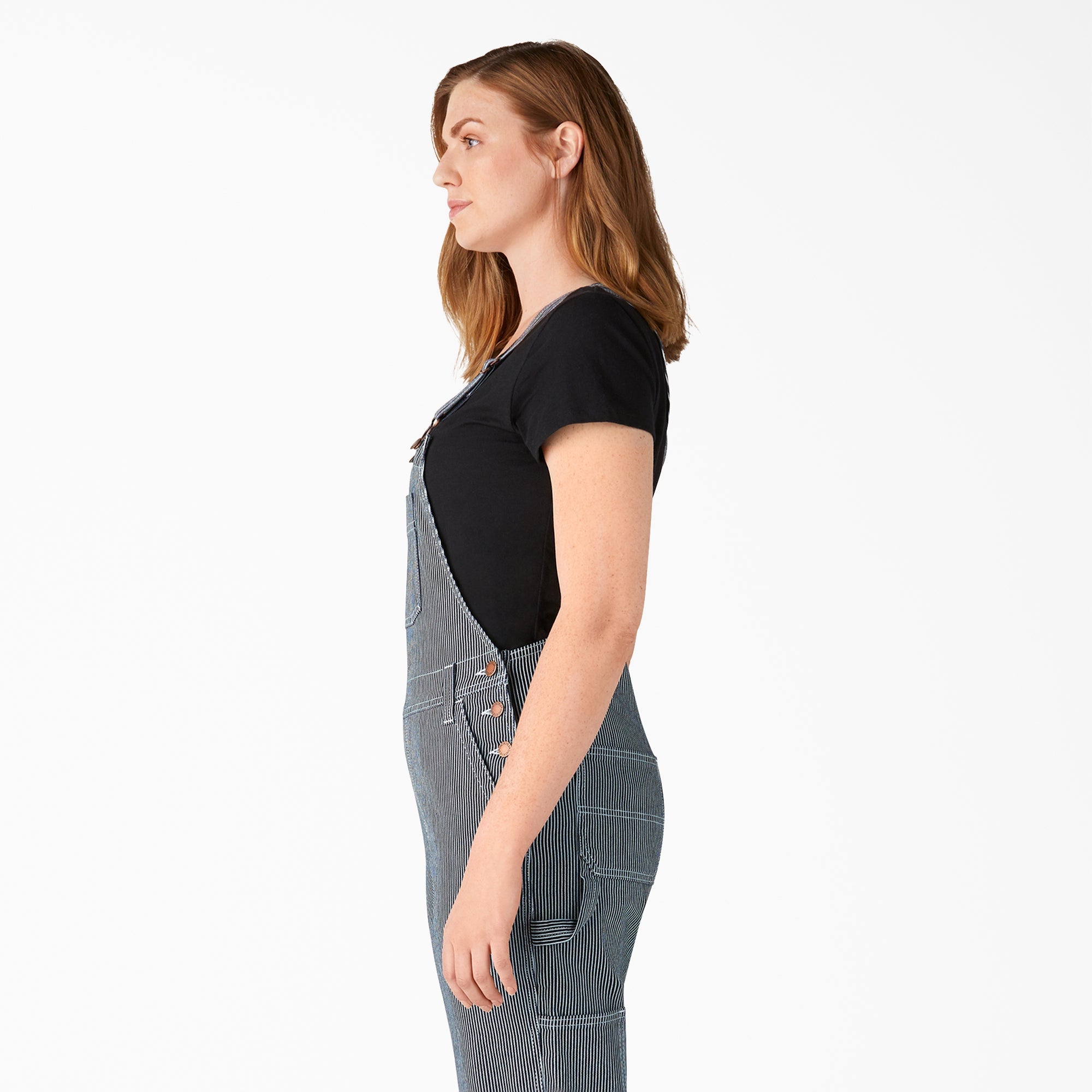 Women's Hickory Stripe Boyfriend Fit Bib Overalls | Dickies near me