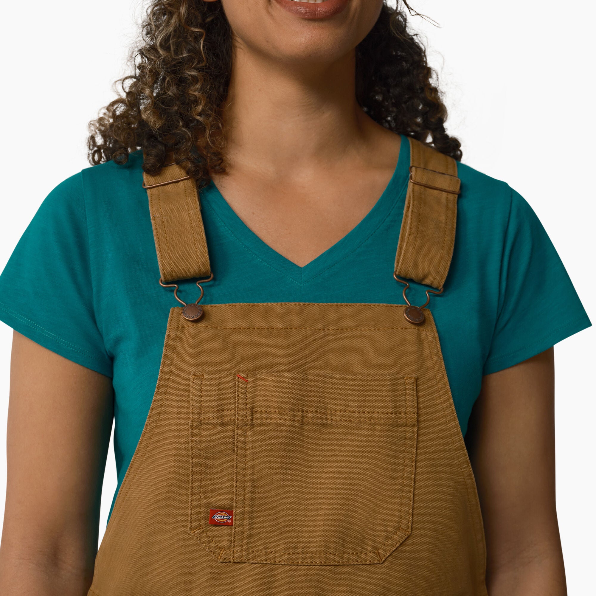 Women's Relaxed Fit Bib Shortalls, 7" | Dickies online