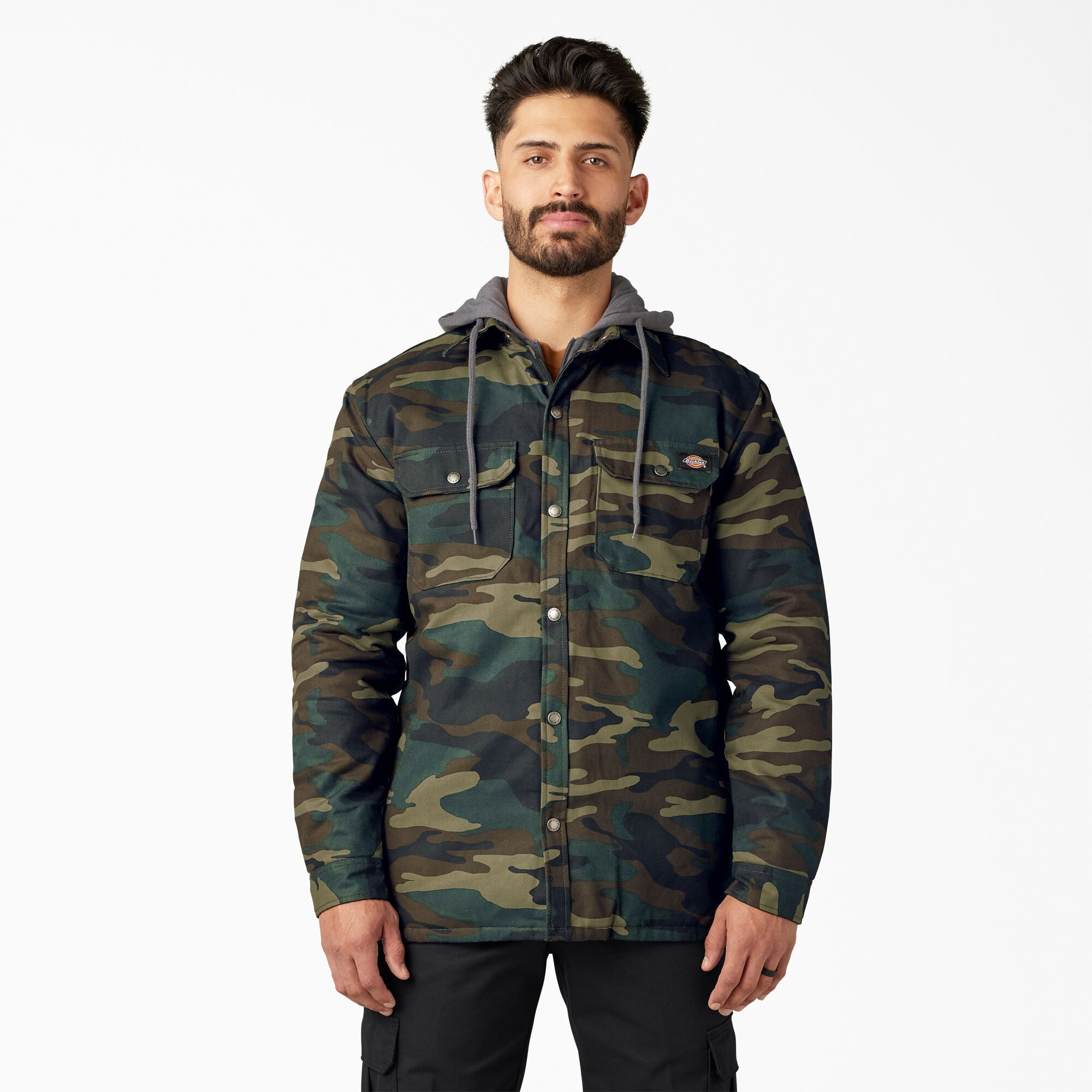 Water Repellent Duck Hooded Shirt Jacket | Dickies online shop