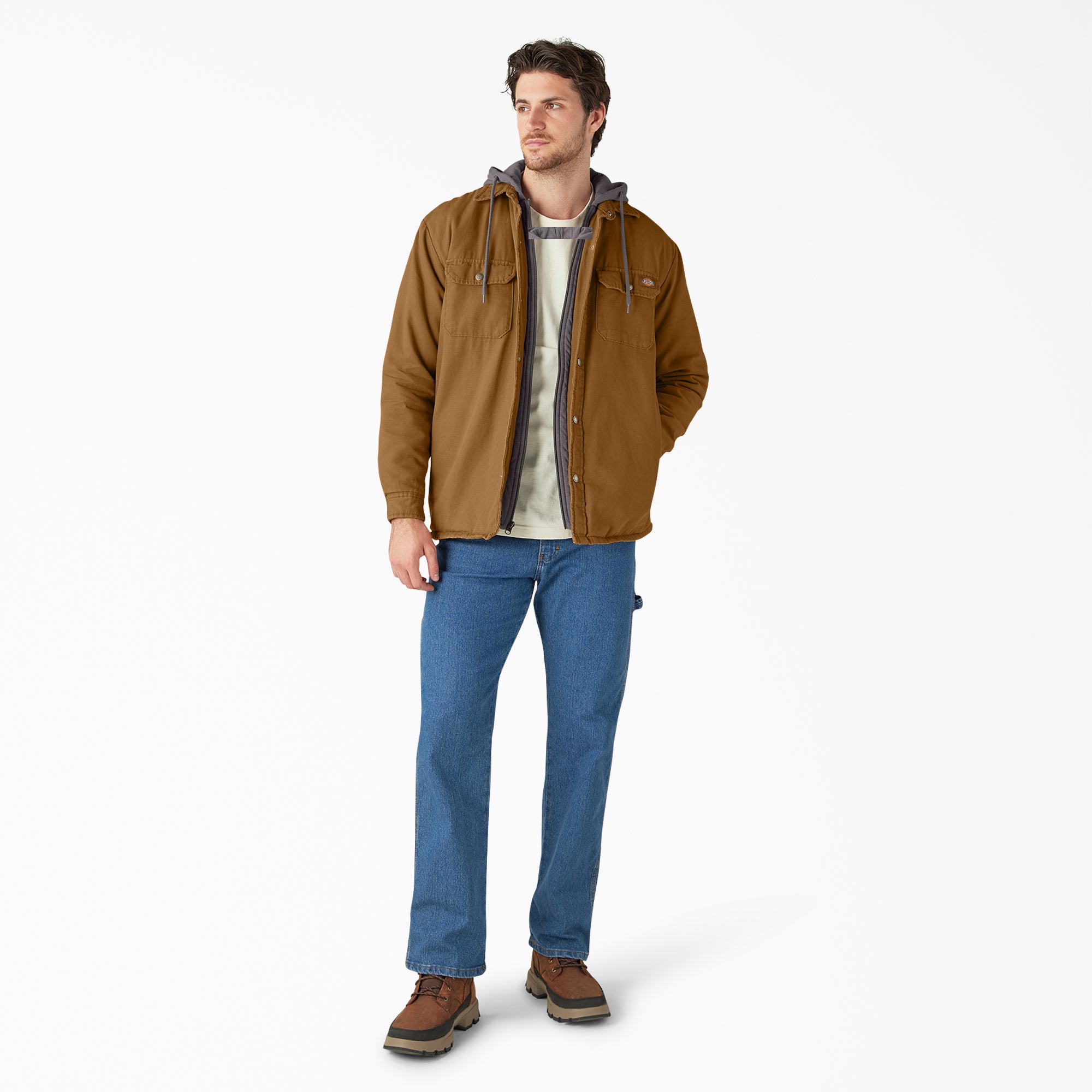 Water Repellent Duck Hooded Shirt Jacket | Dickies online