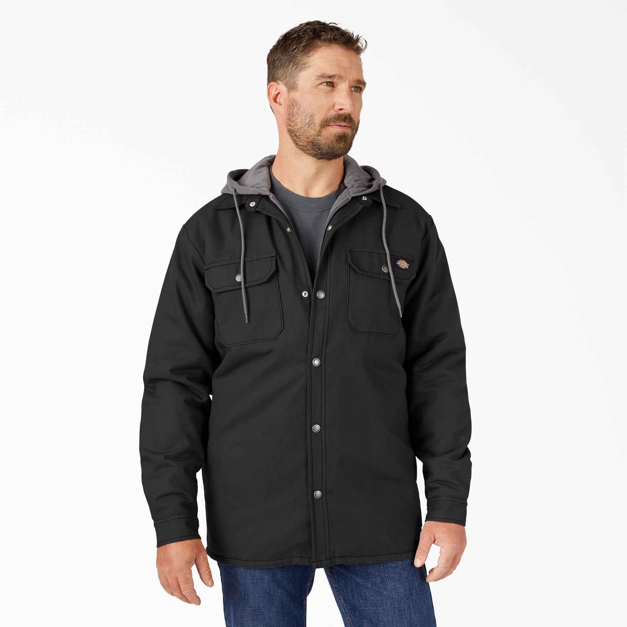 Water Repellent Duck Hooded Shirt Jacket | Dickies online