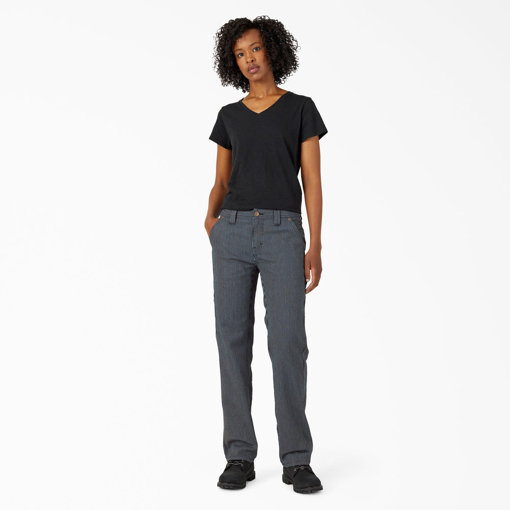 Women's FLEX Relaxed Fit Hickory Stripe Carpenter Pants | Dickies online