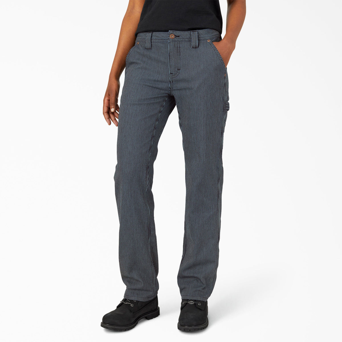 Women's FLEX Relaxed Fit Hickory Stripe Carpenter Pants | Dickies online