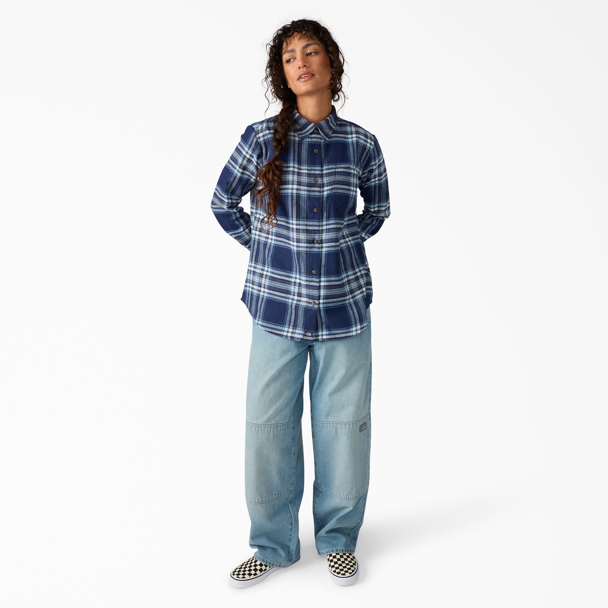 Women's Plaid Flannel Long Sleeve Shirt | Dickies sale