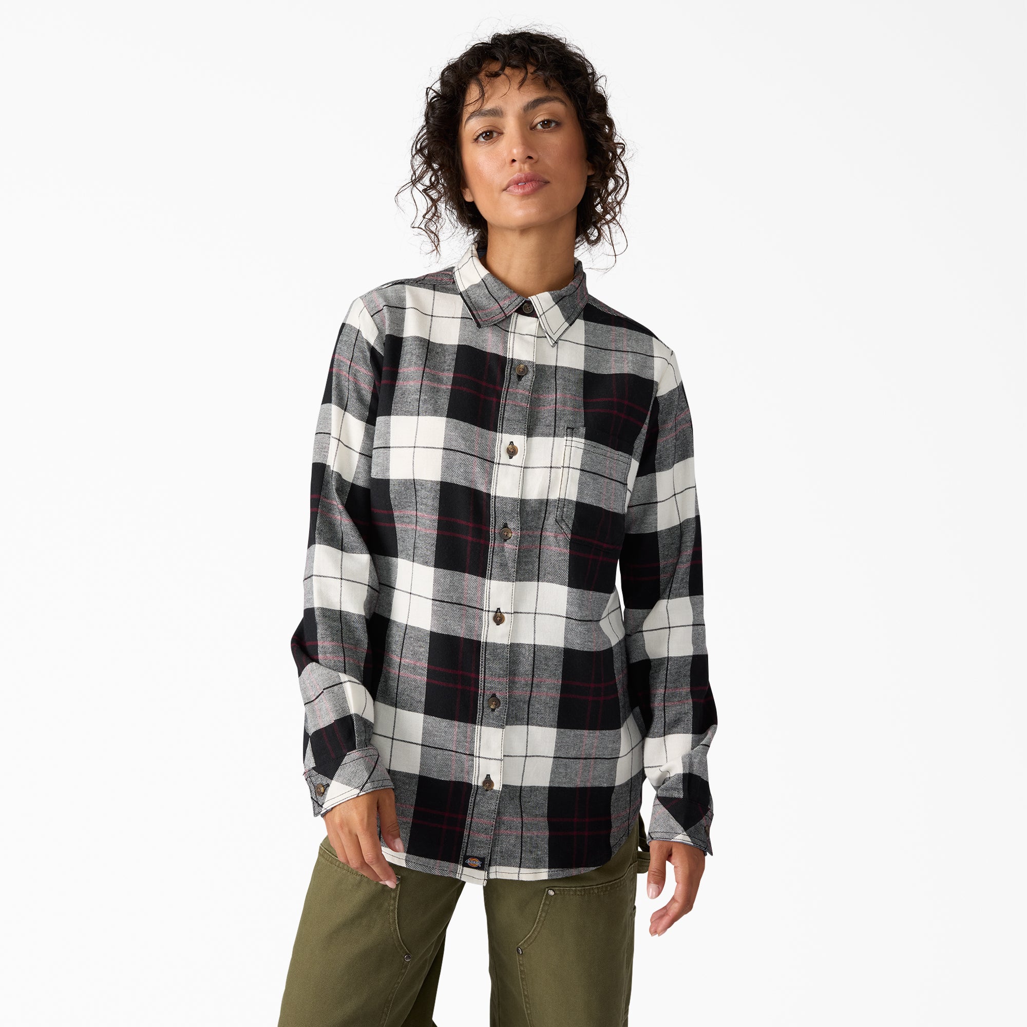 Women's Plaid Flannel Long Sleeve Shirt | Dickies sale