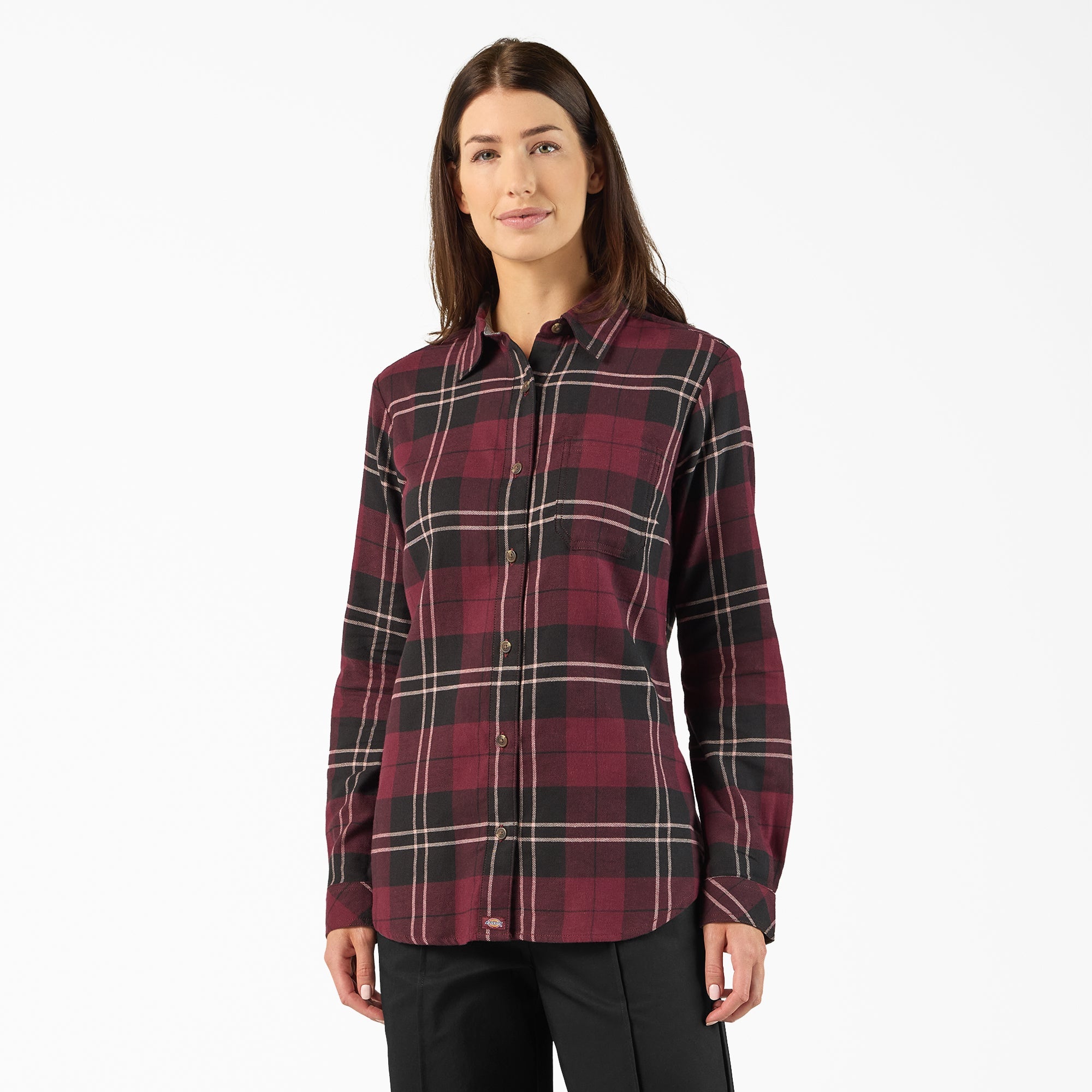 Women's Plaid Flannel Long Sleeve Shirt | Dickies sale