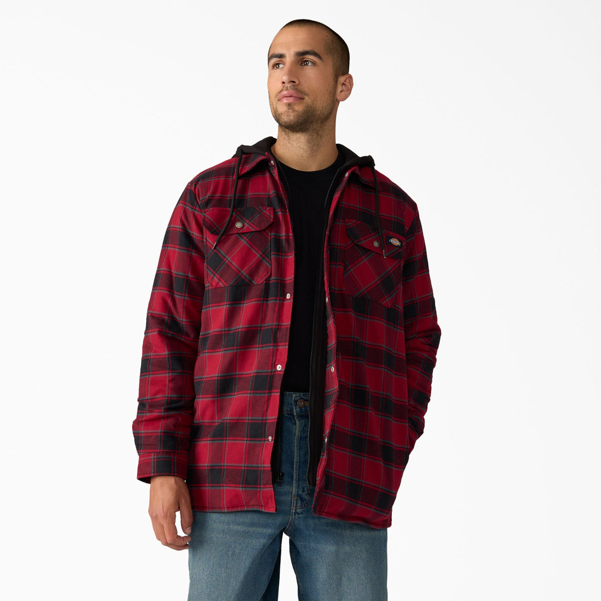 Water Repellent Flannel Hooded Shirt Jacket | Dickies discount