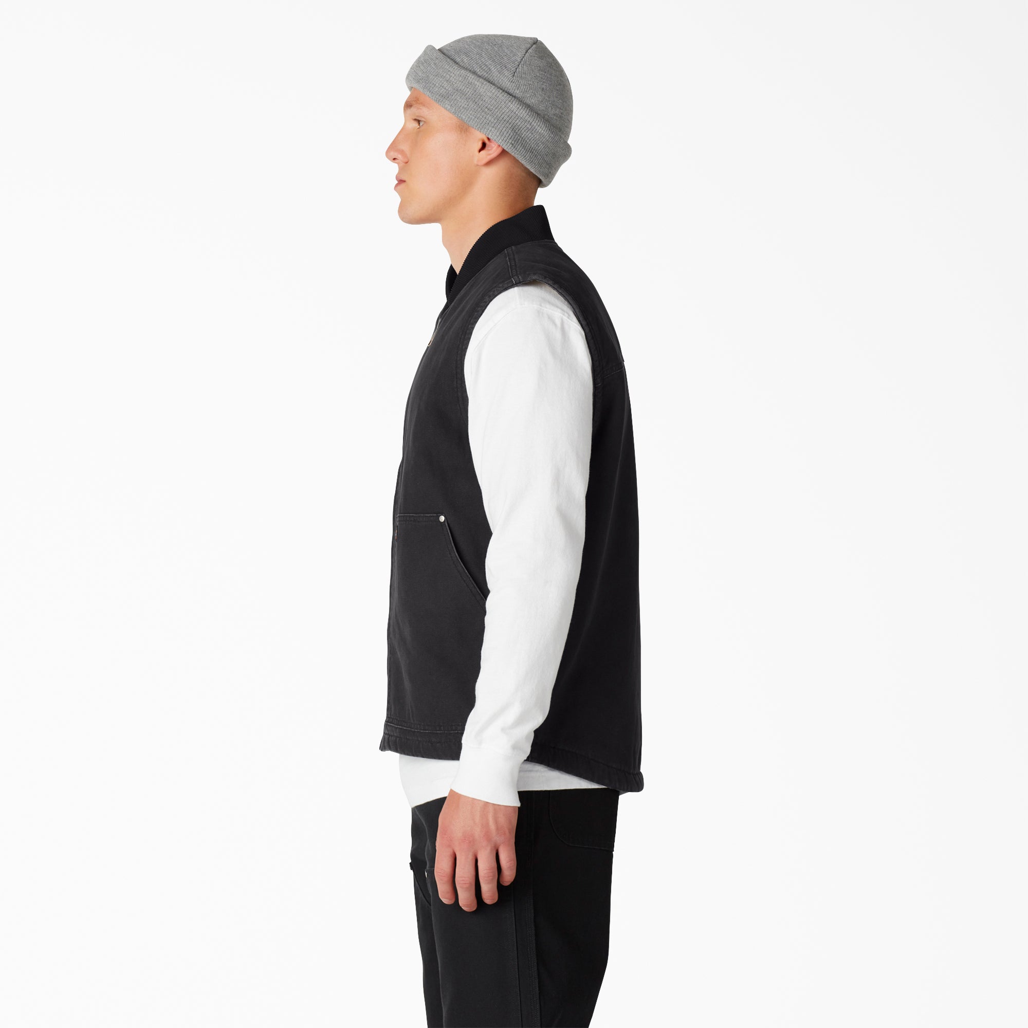 Stonewashed Duck High Pile Fleece Lined Vest | Dickies sale