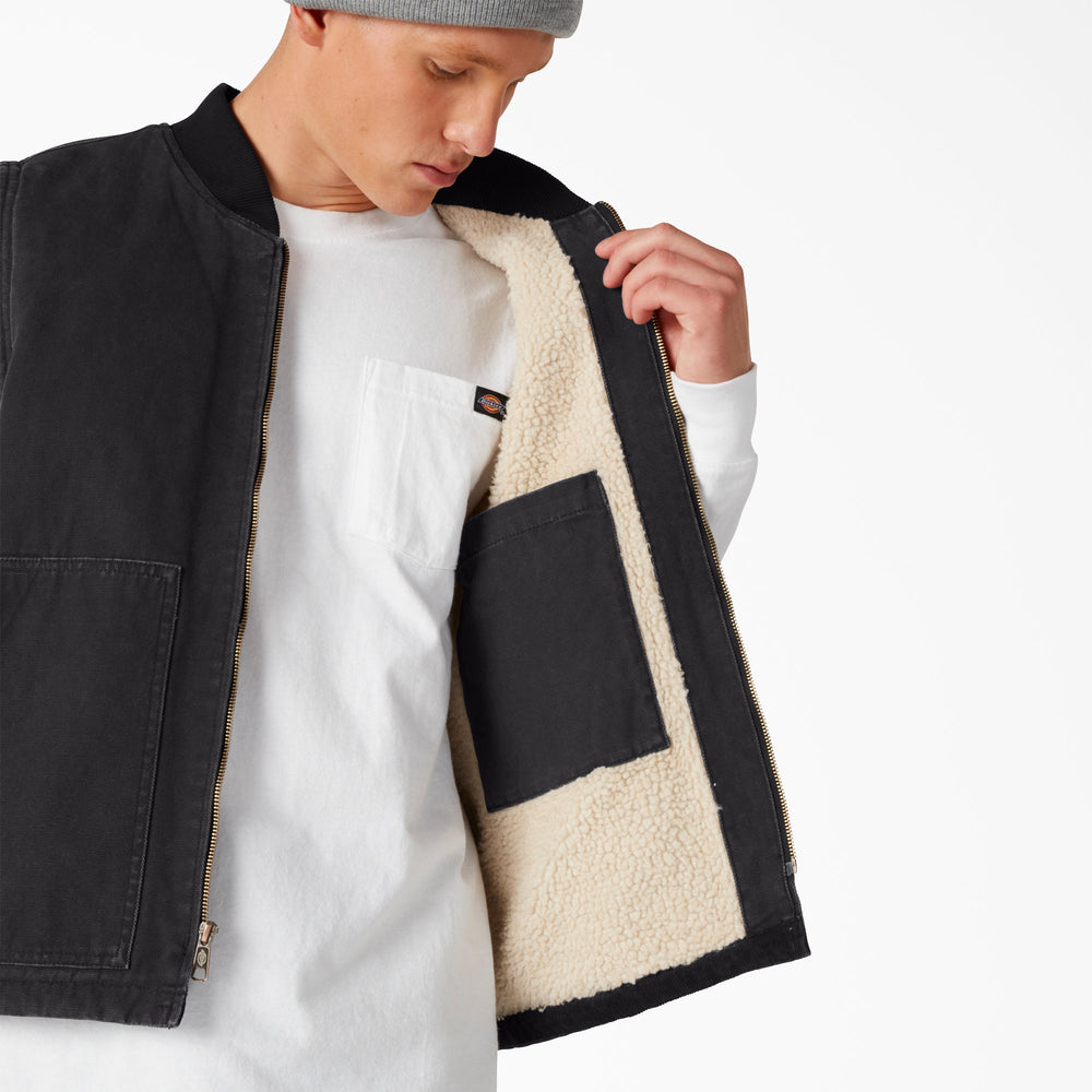 Stonewashed Duck High Pile Fleece Lined Vest | Dickies sale