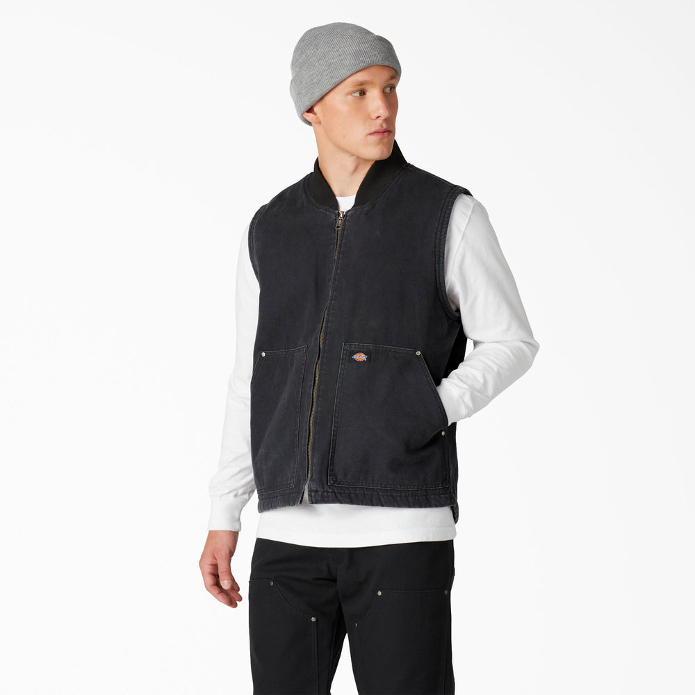 Stonewashed Duck High Pile Fleece Lined Vest | Dickies sale