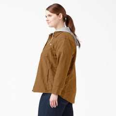 Women's Plus Duck Hooded Shirt Jacket | Dickies online