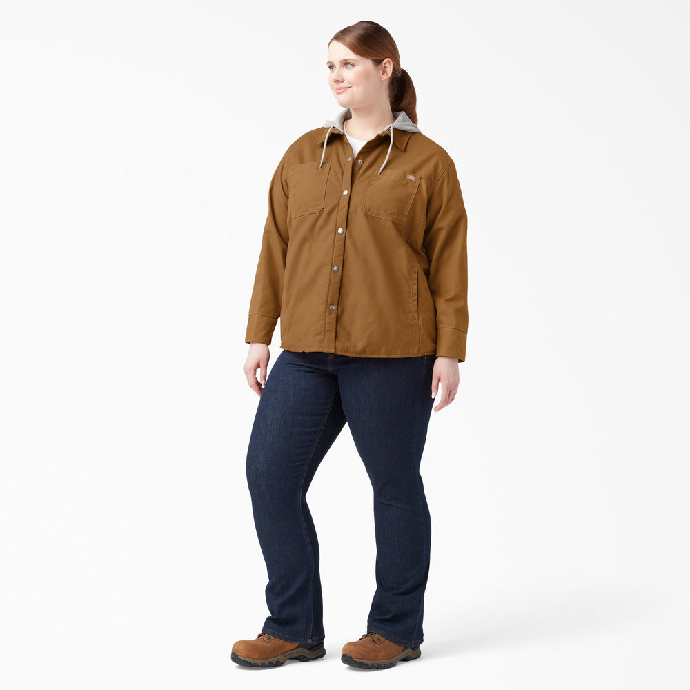 Women's Plus Duck Hooded Shirt Jacket | Dickies online