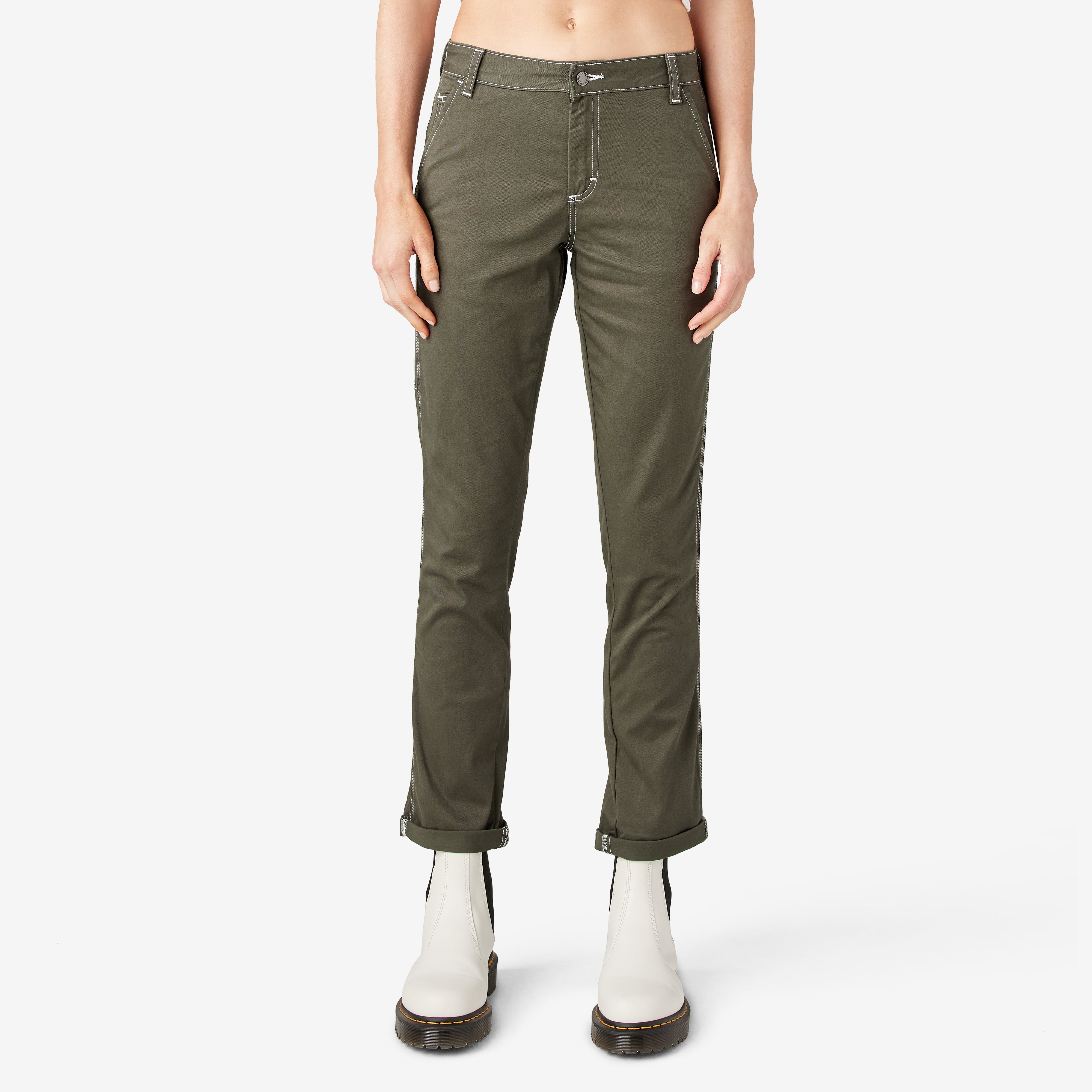 Women's Slim Straight Fit Roll Hem Carpenter Pants | Dickies near me