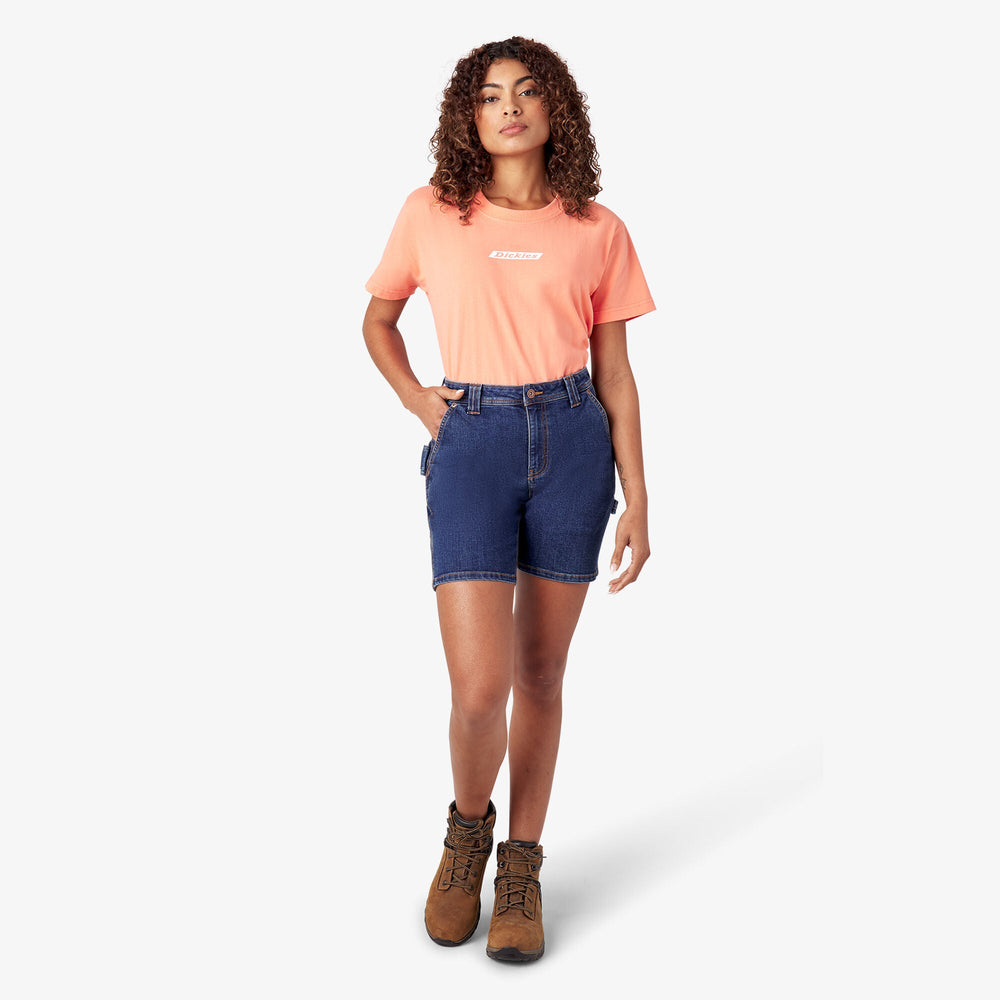 Women’s Relaxed Fit Denim Carpenter Shorts, 7" | Dickies discount