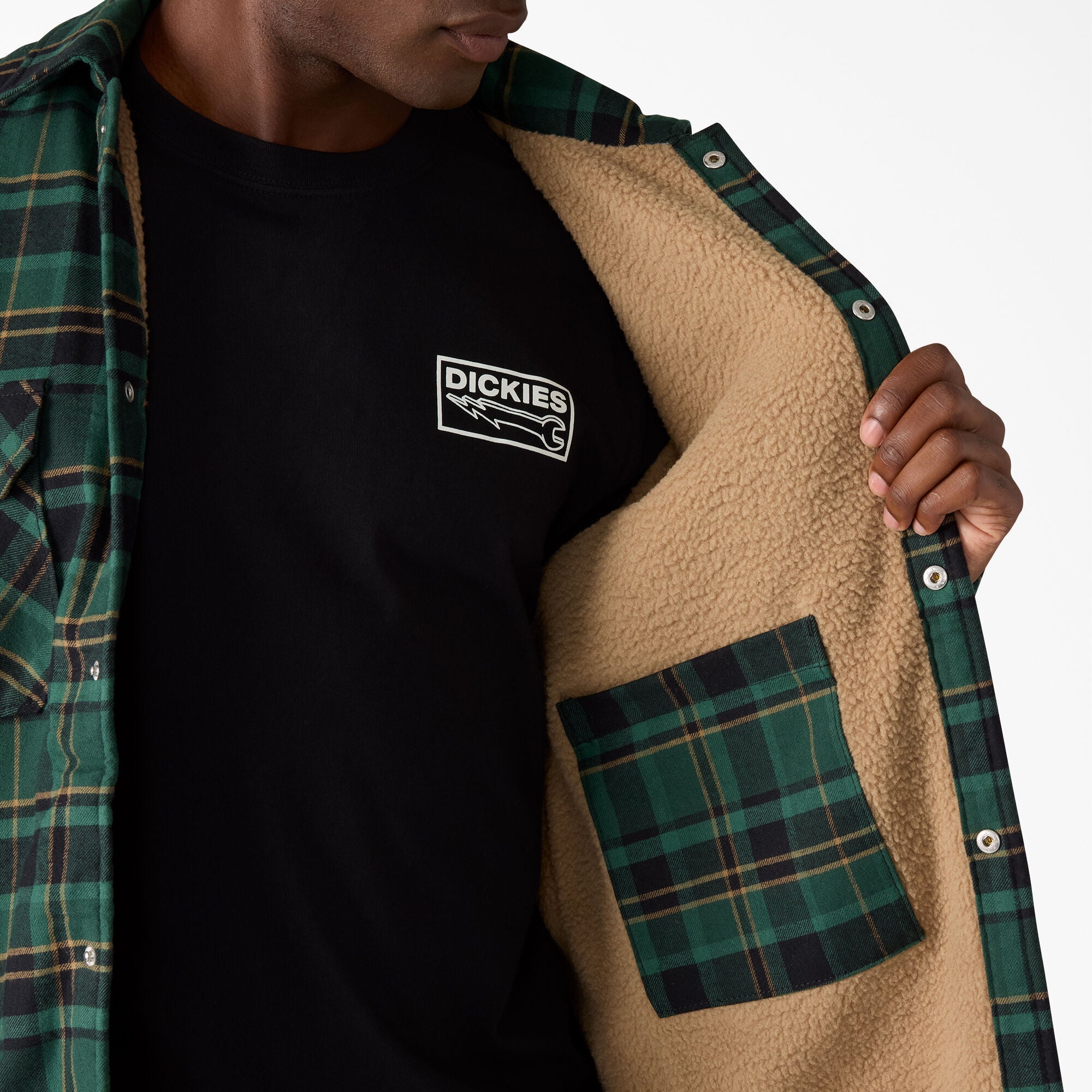 Water Repellent Fleece-Lined Flannel Shirt Jacket | Dickies online shop